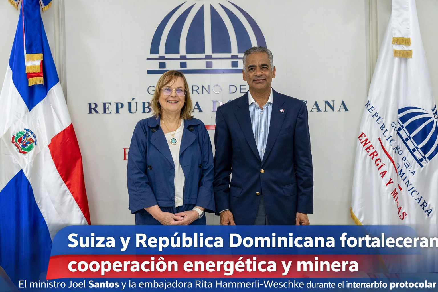Suiza expresa interés en fortalecer la cooperación energética y minera con República Dominicana