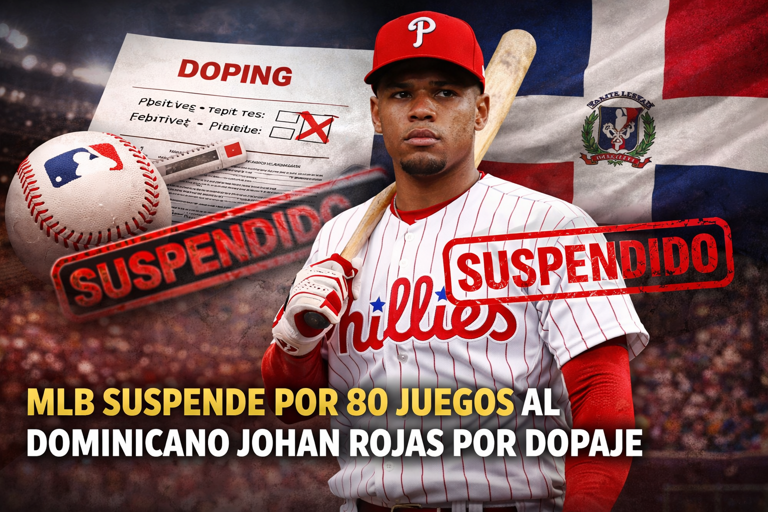 MLB suspende por 80 juegos al dominicano Johan Rojas por dopaje