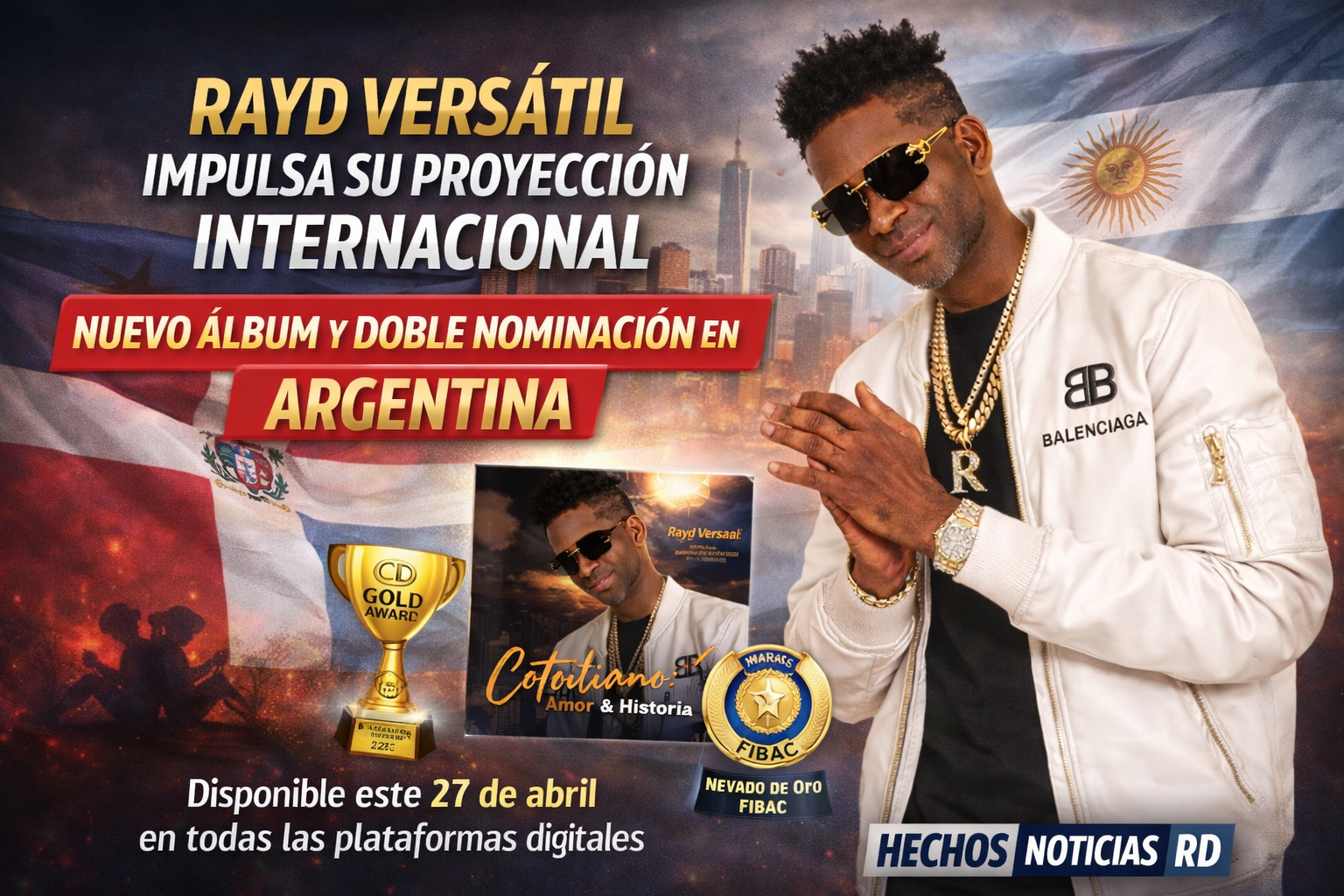 Rayd Versátil impulsa su proyección internacional con nuevo álbum y doble nominación en Argentina