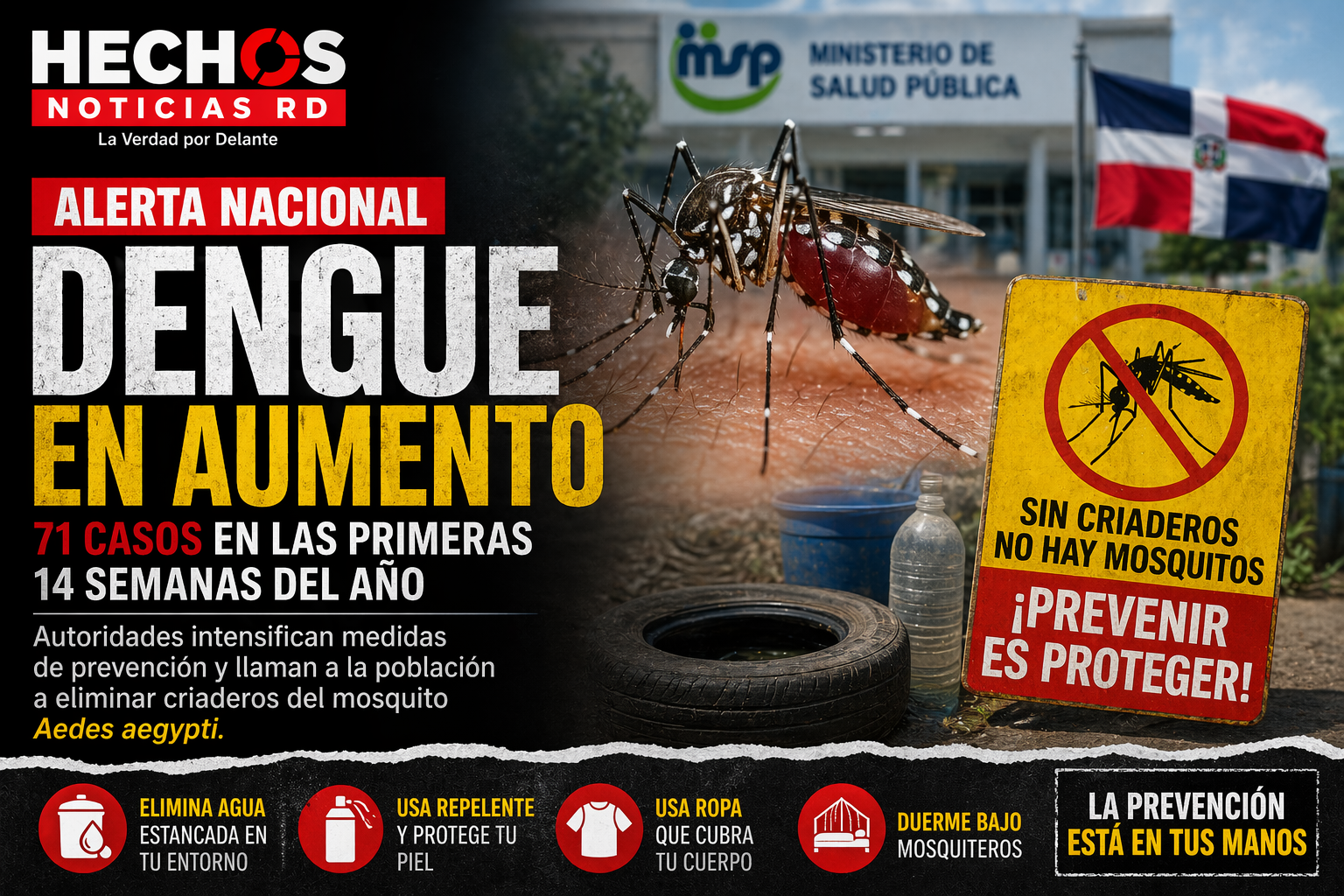 Alerta por Dengue en República Dominicana: 71 Casos Registrados en 14 Semanas