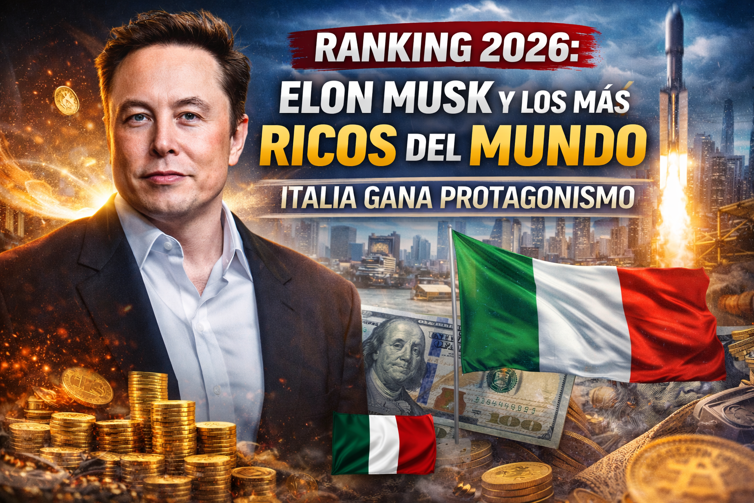 Ranking 2026: Elon Musk lidera la lista de los más ricos del mundo; Italia también gana protagonismo