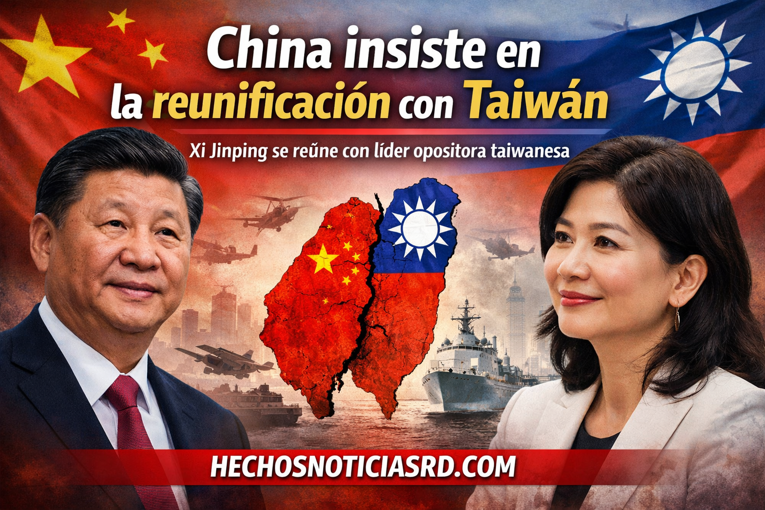 China insiste en la reunificación con Taiwán: Xi Jinping reafirma su postura en reunión con líder opositora taiwanesa