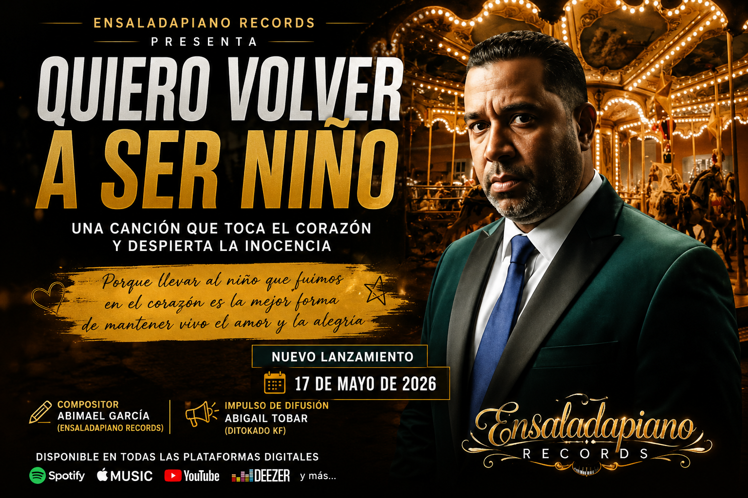 “Quiero Volver a Ser Niño”: Ensaladapiano Records lanza una emotiva canción sobre la nostalgia y la inocencia