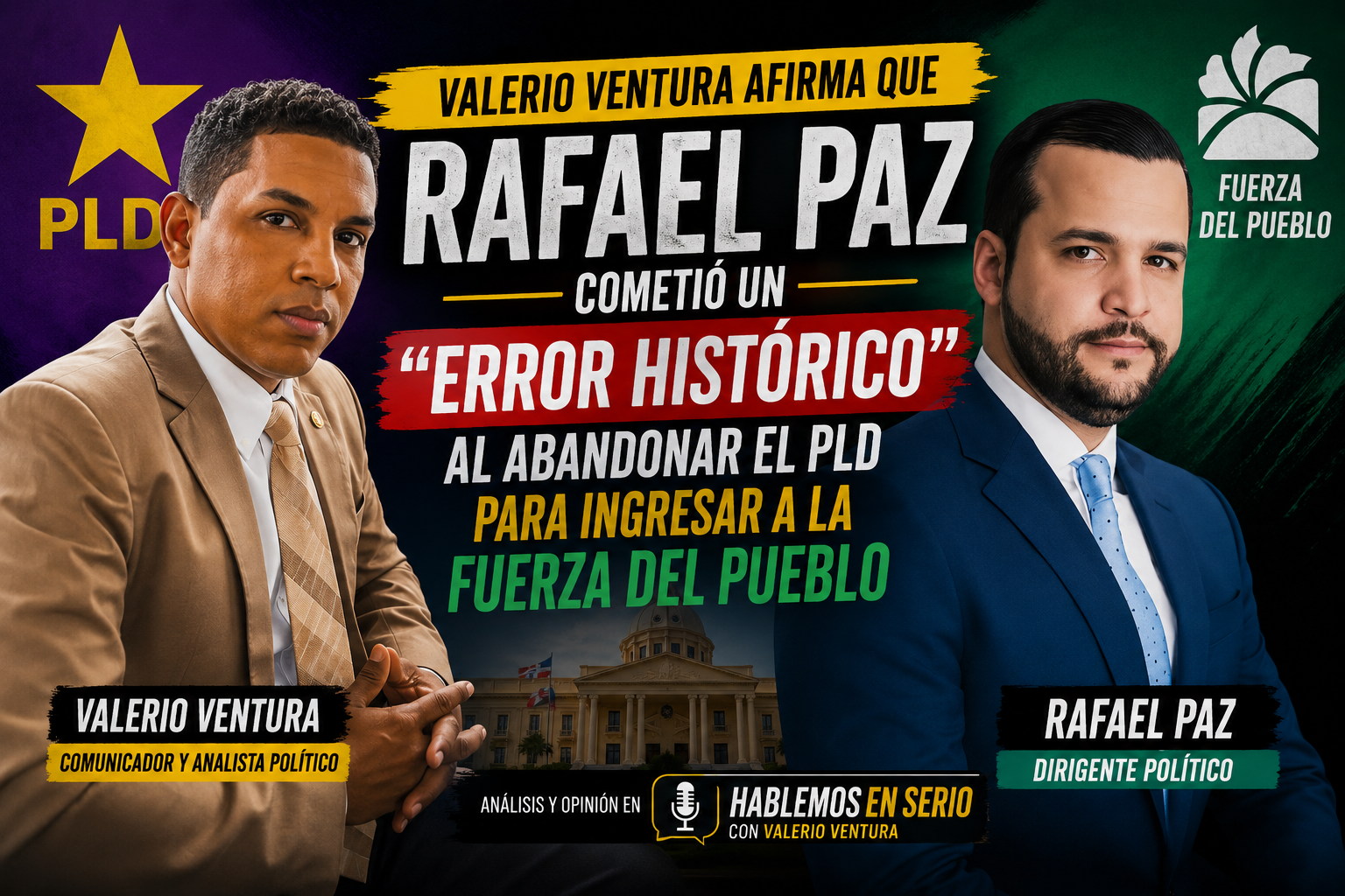 Valerio Ventura asegura que la salida de Rafael Paz del PLD frenó una prometedora carrera presidencial