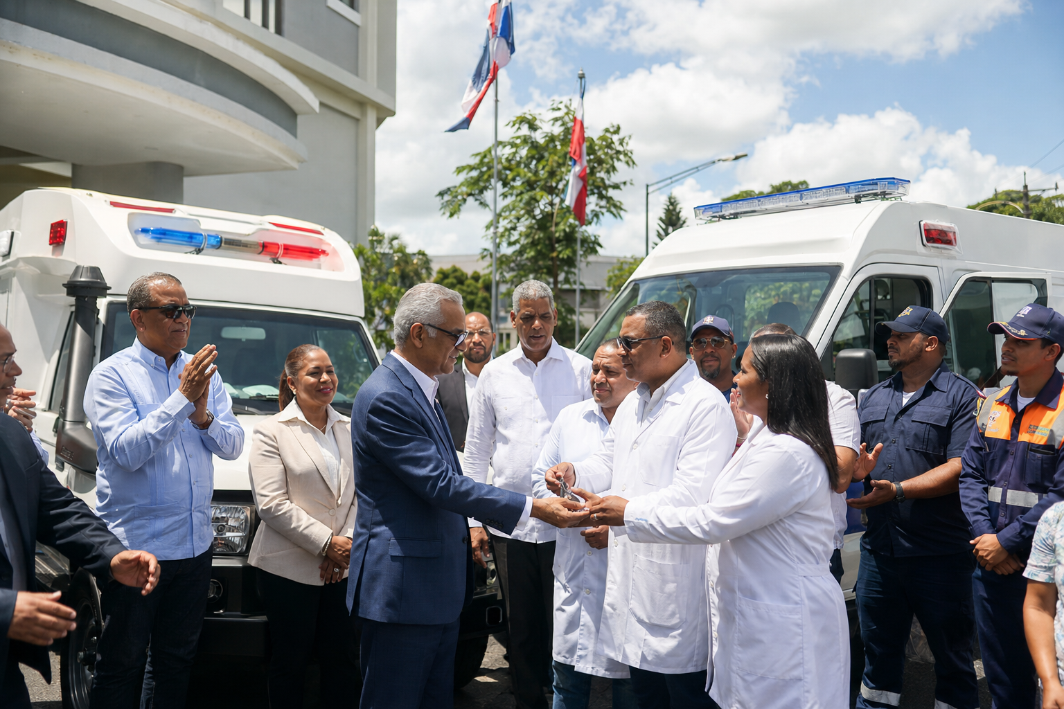 Gobierno entrega dos ambulancias para fortalecer el sistema de salud en Sánchez Ramírez